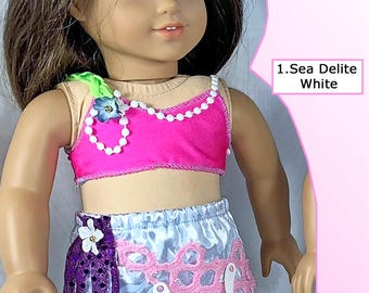 Mermaid Outfit for 18-inch Dolls: Costume with Aquatic Accents, Accessories