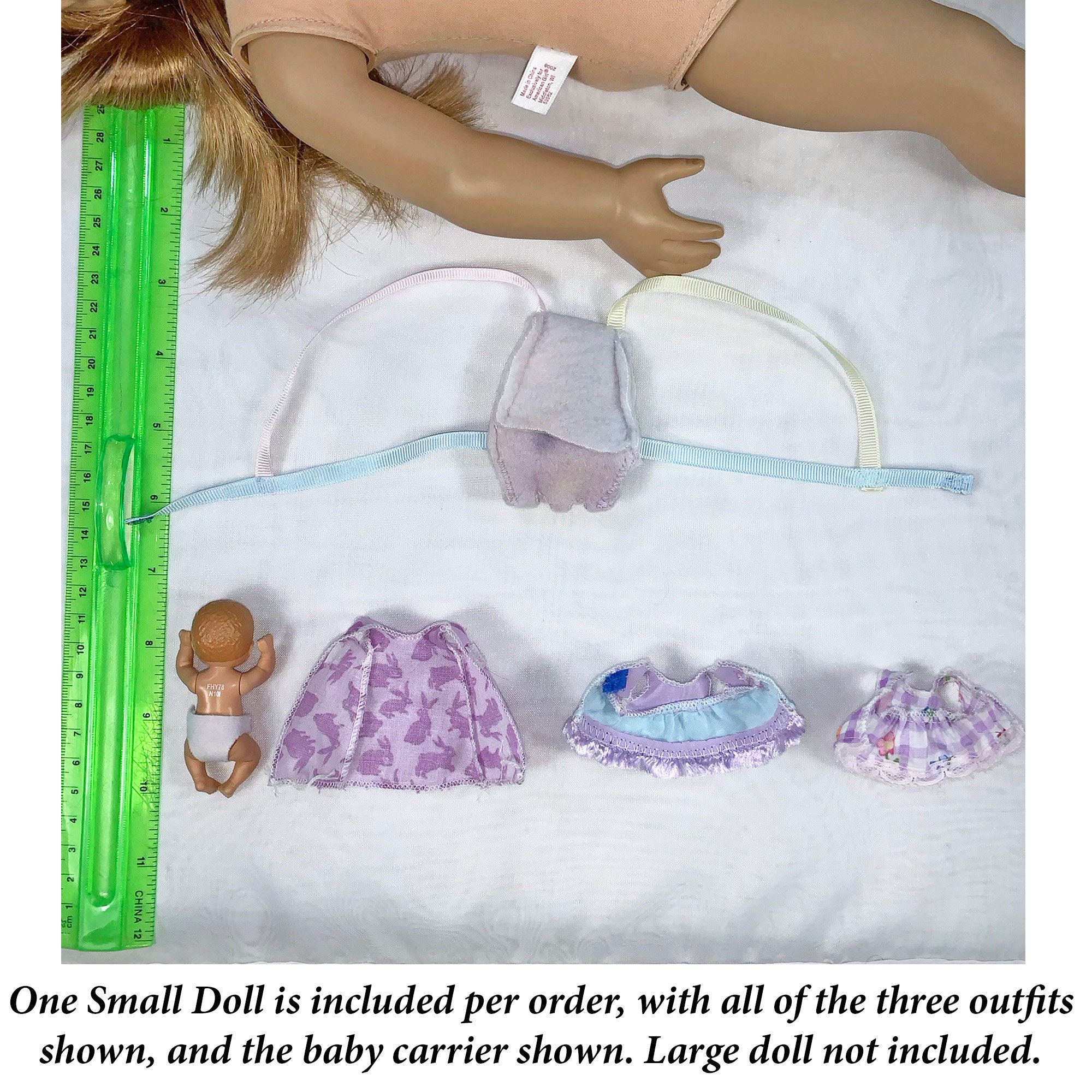 Tiny Moveable Baby Doll barbie With Baby Carrier for 18 inch Dolls Plus Three Tiny Little Outfits Etsy
