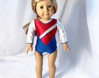 6 PC USA Gymnastics Leotard Outfit Fits American Girl and other 18" Dolls 