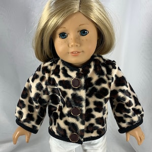 Leopard Faux Fur Doll Jacket & Fashionable Black Boots: Fits 18-inch Dolls