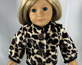 Leopard Faux Fur Doll Jacket & Fashionable Black Boots: Fits 18-inch Dolls