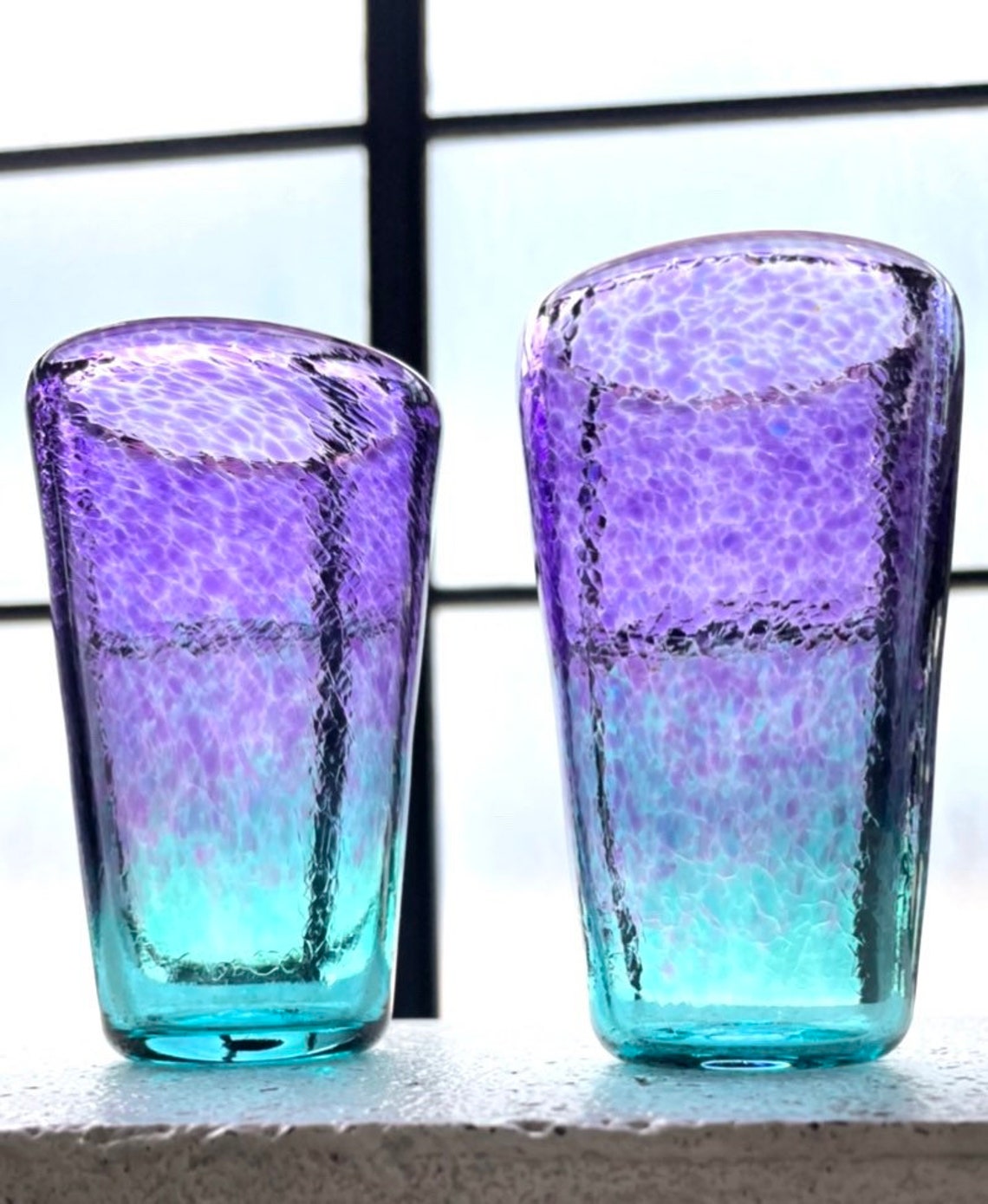 Blown Glass Ombré Tumbler set of 2 Etsy