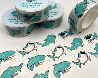 Cinta washi de tiburón ballena