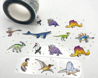 Cinta adhesiva transparente de PET Paleo Friends