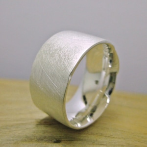 Band ring &quot;Outskirts XL&quot; Silver 925, wide ring with irregular edges