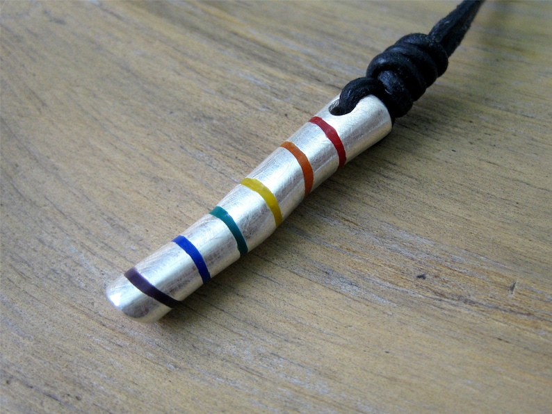 Silberanhänger Rainbow Stick Regenbogen LGBT Pride Schmuck Bild 2