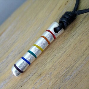 Silberanhänger Rainbow Stick Regenbogen LGBT Pride Schmuck Bild 3