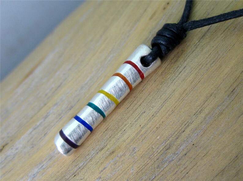 Silberanhänger Rainbow Stick Regenbogen LGBT Pride Schmuck Bild 3