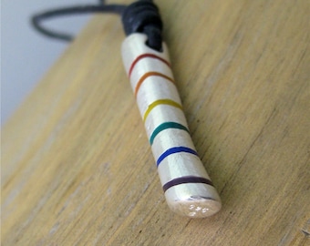 Silver Pendant "Rainbow Stick" Rainbow LGBT Pride Jewelry