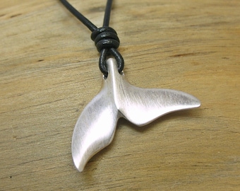 Silver pendant "Fluke M" whale fin, dolphin fin, maritime pendant, surfer jewelry, diver jewelry