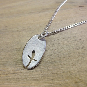 Cross &quot;Little Felicitas&quot; silver pendant with curb chain, cross made of silver with chain, gift for communion, confirmation