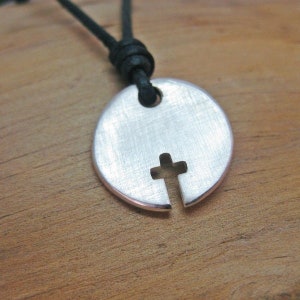 Silver pendant cross "Elias", gift for confirmation, communion, customizable cross with embossing engraving Name Date