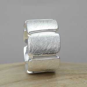 Wide ring "Bold" in silver, solid band ring extra wide