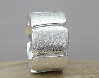 Brede ring "Bold" in zilver, massieve band ring extra breed