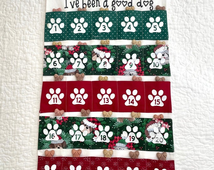 Dog Advent Calender Pup Christmas Treat Holder Dog Holiday Decor or