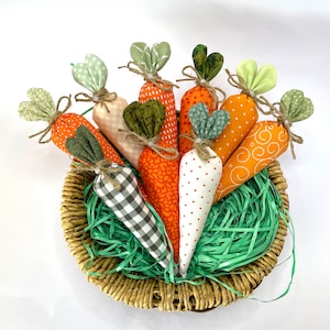 Easter Carrots | Stuffed Farmhouse Carrots | Carrot Tier Tray Decor| Spring / Kitchen Dough Bowl Filler| Fabric Carrots| Easter Decorations