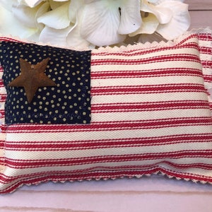 USA Flag Patriotic Bowl Filler| 4th July Flag Mini Pillow | Mini Fabric Stuffed Flag| Red, White, Blue Tiered Tray Decor |