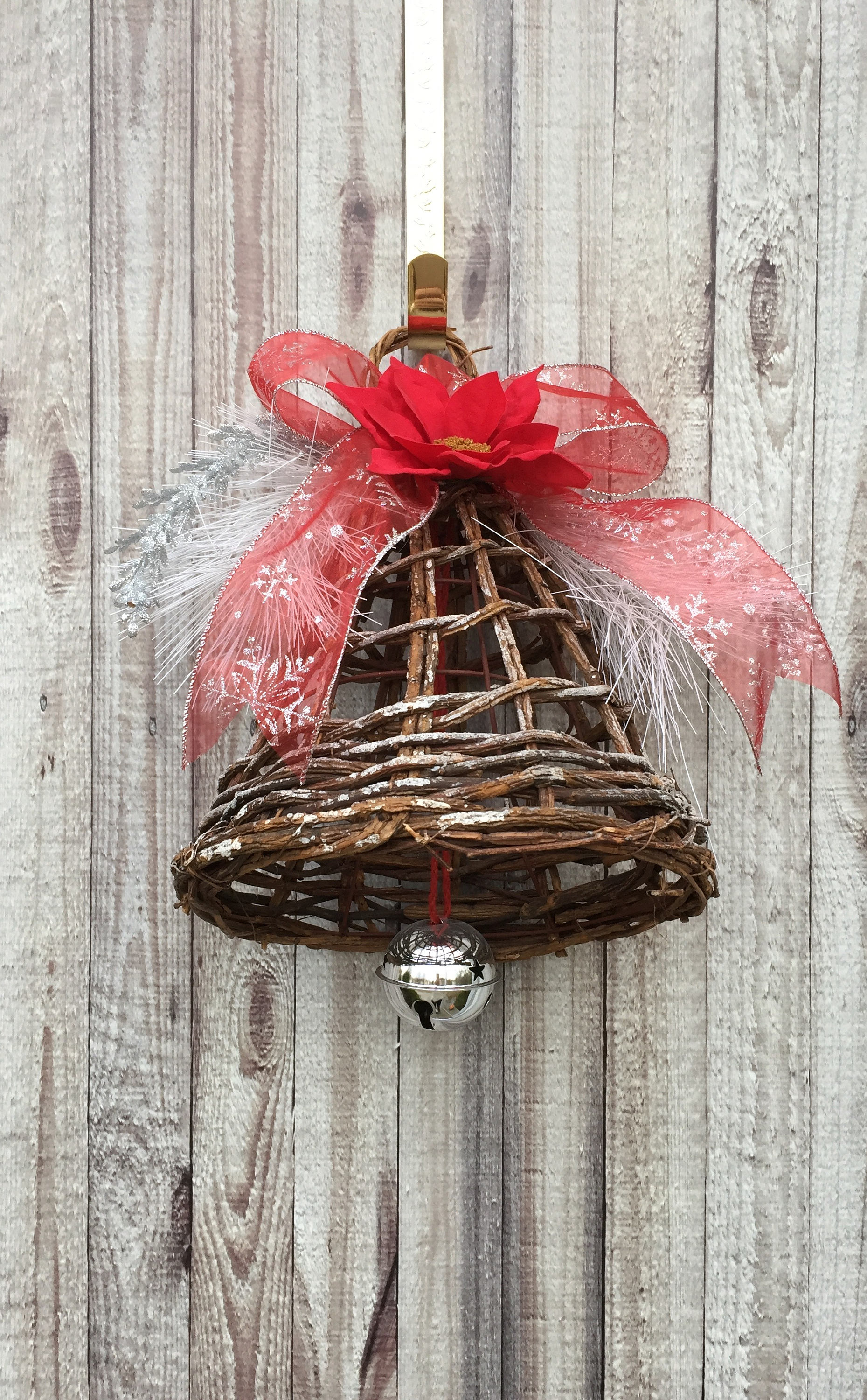 Rustic Christmas Wreath Rustic Christmas Bell Rustic Door Etsy