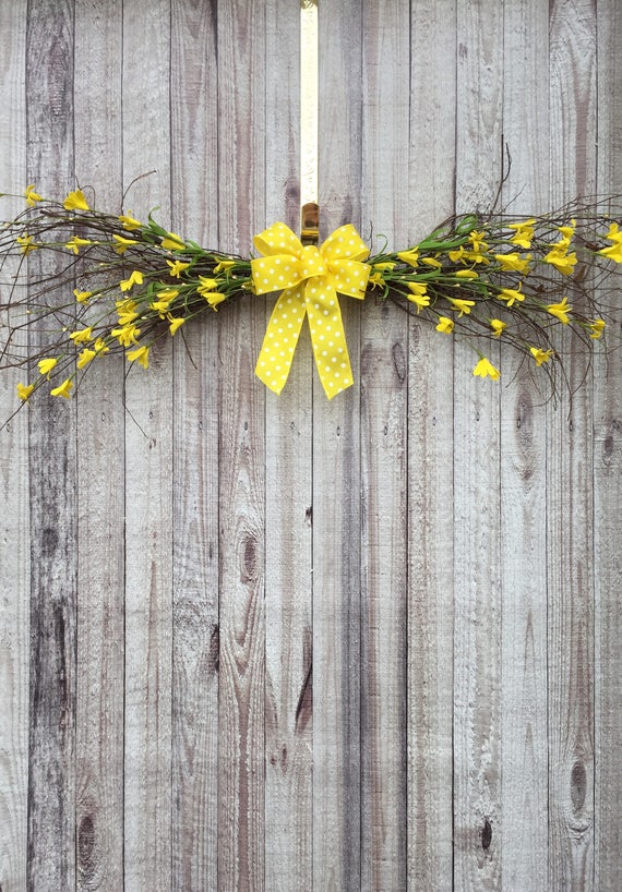 Spring Swag Floral Swags Flower Swag Swag Wreath Wall Swags Door Swag Over The Door Decor Above Door Decor Forsythia Wreath