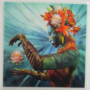 Keramik Untersetzer - Fantasy - 4er Set - Personalisierter Untersetzer - Bar Untersetzer - Tassenuntersetzer - Steinuntersetzer - Fliesenuntersetzer - Marmor Untersetzer