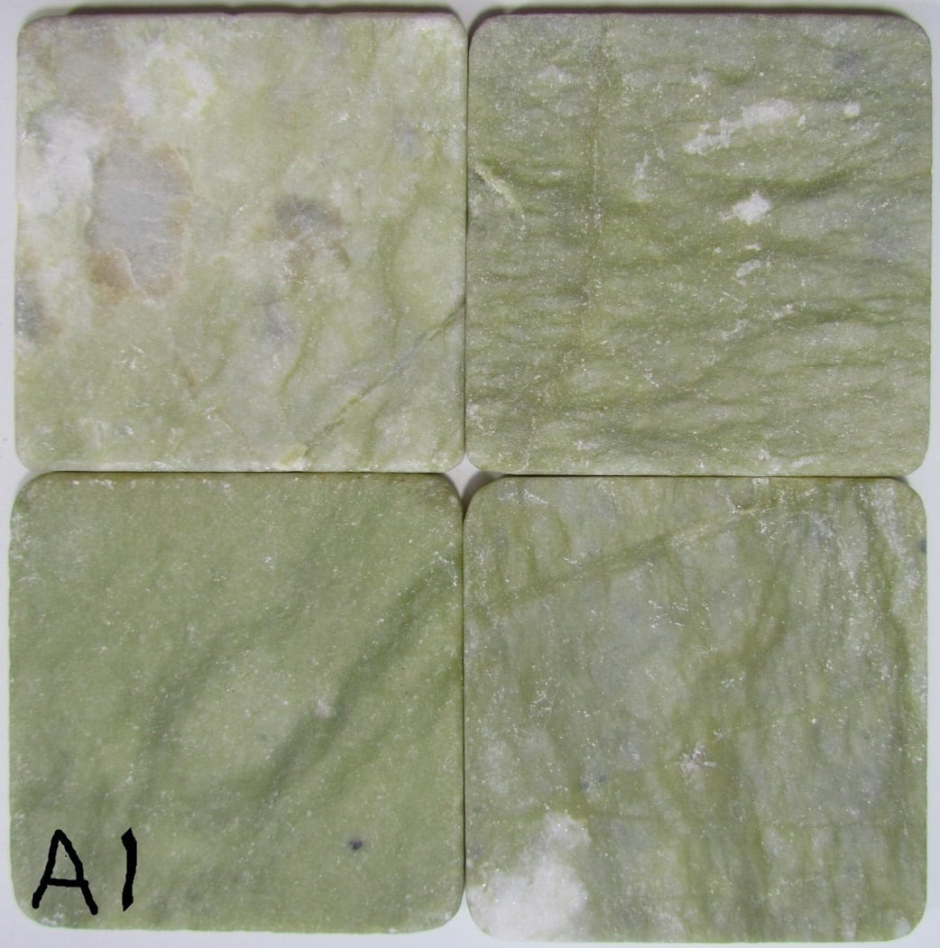 Personalized Natural Stone Ceramic Tile Drink Coasters Set of 4 Monogram 3 C