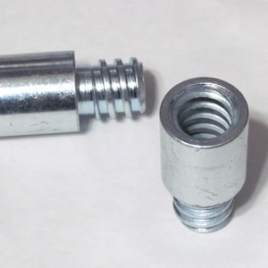 2 pcs - Acme Threads to Acme Threads Pole Adapter - Replace Wooden Threads   (Carbon Steel With A Zinc Coating)