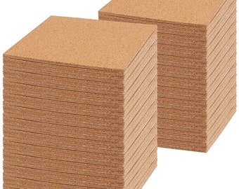 110 Count -  3.75" x 3.75" Self Adhesive Cork  For Coasters - For Stone Coasters - Ceramic Tile or Wood Coasters