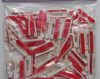 500 count - 1.5 inch White Plastic Safety Pin Backs with Adhesive. For Name Tags and Badges.