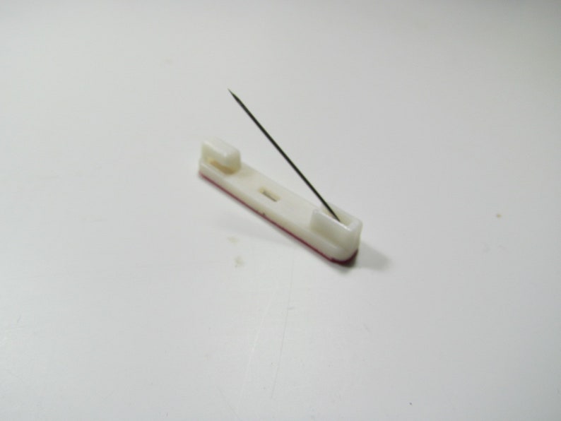 1000 count 1.5 inch White Plastic Safety Pin Back w/ Adhesive Bar Pin Bar Pinbak Name badge pinbacks Safety Pinbacks Plastic Pin image 3