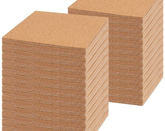 250 Count - 4" x 4" Self Adhesive Cork  For Coasters - For Stone Coasters, Ceramic Tile, or Wood Coasters