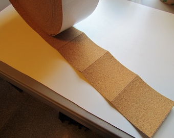 Adhesive backed cork for coasters - Cork Sheets - Cork Squares - Cork for Coasters - Adhesive Cork - Adhesive Backed Cork