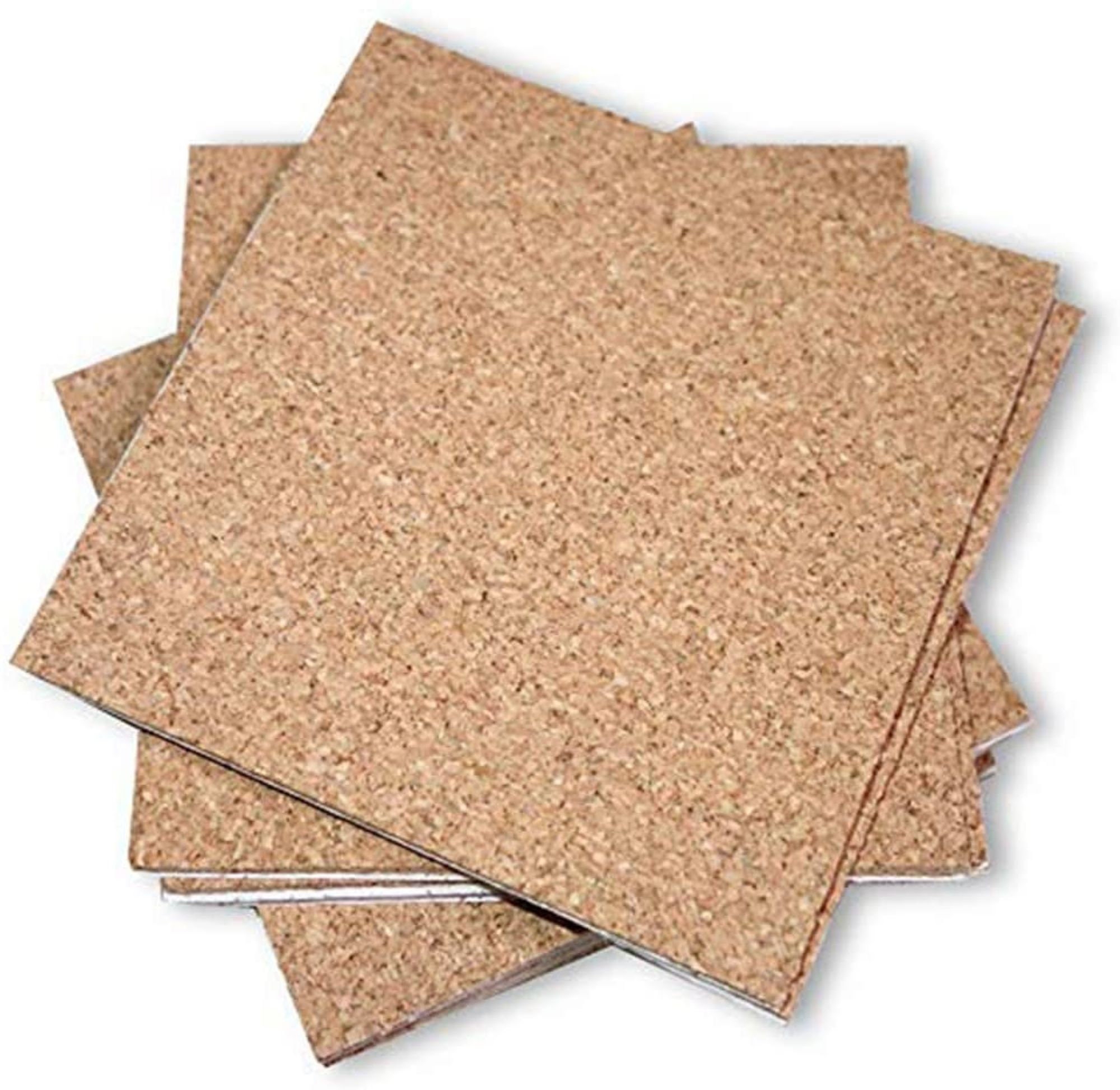110 Count 4 X 4 Self Adhesive Cork for Coasters for Wood, Stone and Ceramic  Tile. 