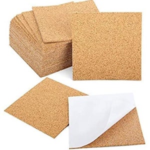 250 Count - 4 "x 4" Sughero autoadesivo per sottobicchieri - Per sottobicchieri in pietra, piastrelle di ceramica o sottobicchieri in legno