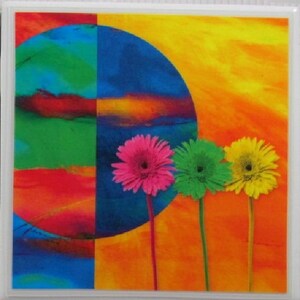 Tile Coasters Flower Art Set of 4 Buy 2 Sets Get 1 Set Free Coaster Set, Ceramic, Personalized image 2