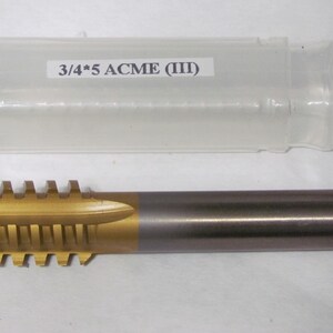 Maschio Acme da 3/4-5 - Rivestito in stagno - Destro - 29 gradi - Flauto dritto - Maschio di fondo 1 pz