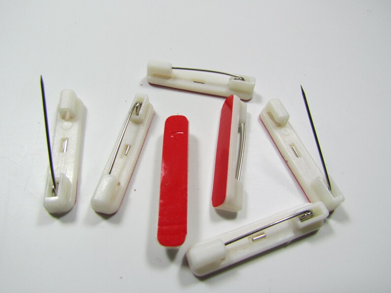 1000 Count - 1.5 Inch White Plastic Safety Pin Back With Adhesive. for ...