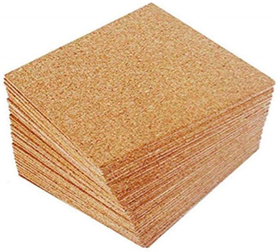 100 Pack Self-Adhesive Cork Squares 4 x 4 Inches Cork Backing Sheets Cork  Tiles for Cork Coasters and DIY Crafts