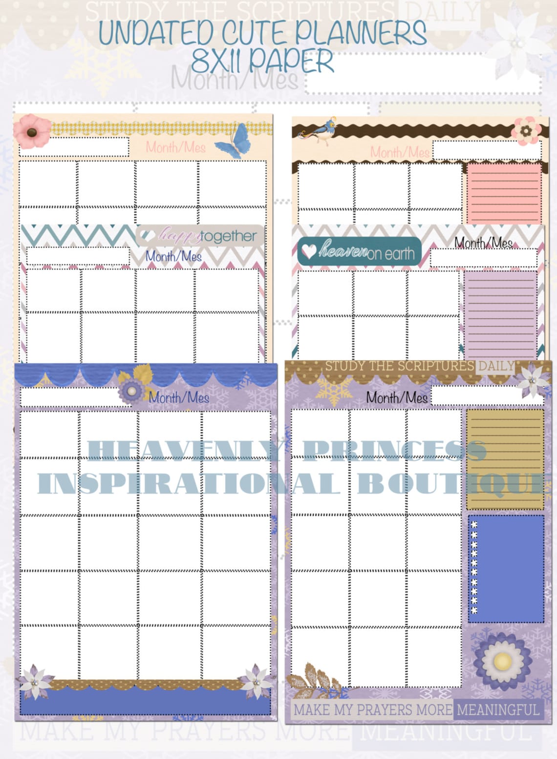 UNDATED CUTE PLANNERS Etsy