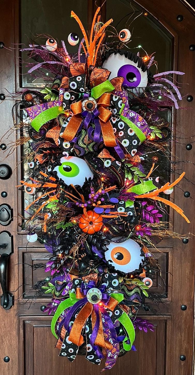 フラワー・リース Halloween wreathe swag Halloween Swag, Fall Pumpkin Swag, Halloween Welcome Swag