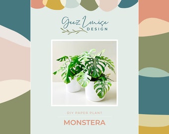 DIY Paper Monstera Deliciosa Albo Variegata Tutorial - Step by Step Instructions - Make Your Own Monstera Deliciosa - Do It Yourself