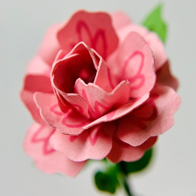 Light Pink Rose Mini Paper Flower in a Tiny Glass Dome Pink Rose image 2