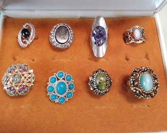 Sarah Coventry, FINE FASHION RINGS, Eight Different Styles, Mid Century Style and Flair, Retro Gifts for Her