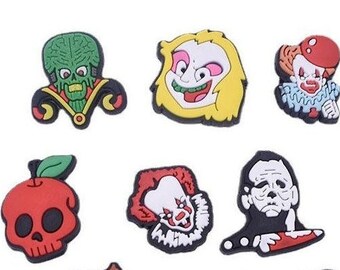 Halloween Charms, Horror Clog Charms, Movie Charms, Decal Charms, Clog Accessories, Shoe pins, Cosplay Croc Charms