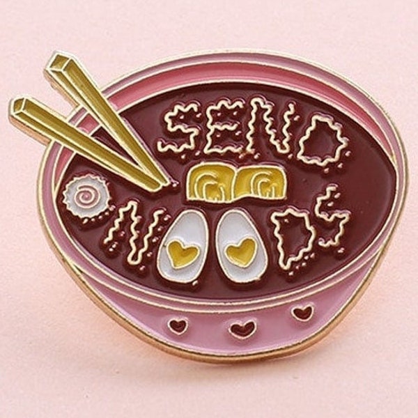 SEND NOODS, Lamian Noodles Pin, Kawaii Food, Ramen Bowl Enamel Pin, Asia Food Pin, Backpack Pin, Funny Pins, Foodie Pin, Hat Pin