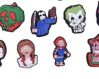 Halloween Charms, Horror Clog Charms, Movie Charms, Decal Charms, Clog Accessories, Shoe pins, Cosplay Croc Charms