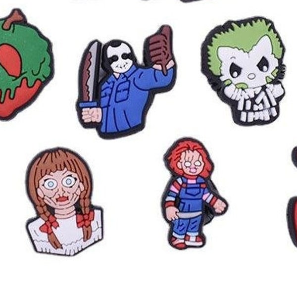 Halloween Charms, Horror Clog Charms, Movie Charms, Decal Charms, Clog Accessories, Shoe pins, Cosplay Croc Charms