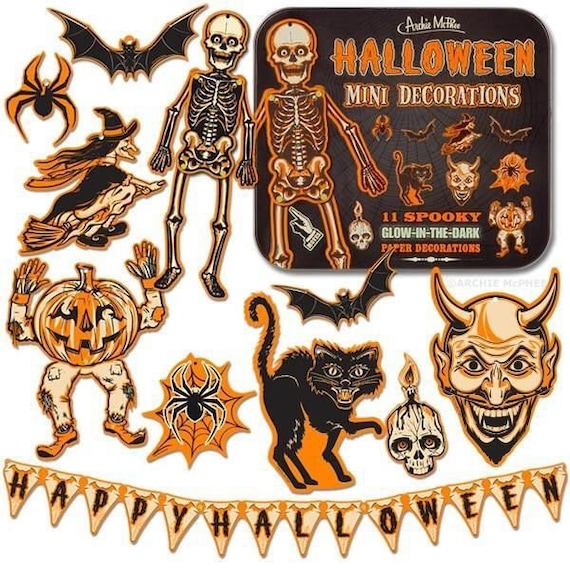 Decorations Die Cut Beistle Halloween Decor Enameled Tin Etsy