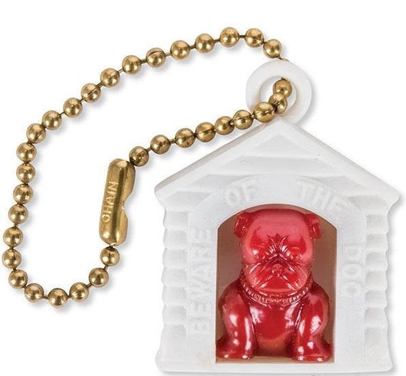 BULLDOG in DOG HOUSE Keychain, Mid Century Mutt, … - image 1