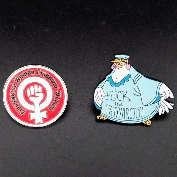 Women's Liberation Jewelry, FUCK the PATRIARCHY, Lady Kluck, Robin Hood, Equal Rights Pin, EMPOWERED Women, Empower Women