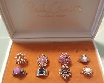 Sarah Coventry, FINE FASHION RINGS, 8 Different Styles, Mid Century Style and Flair, Retro Gifts for Her